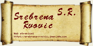 Srebrena Rvović vizit kartica